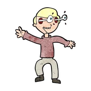 Cartoon amazed boy Stock Illustration