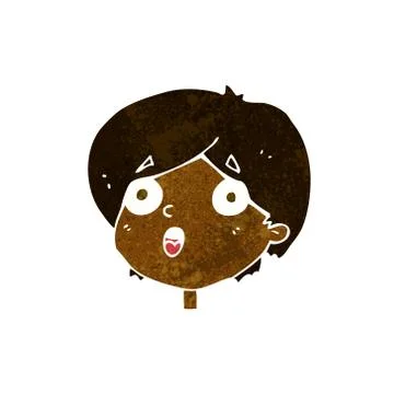 Cartoon amazed expression Stock Illustration