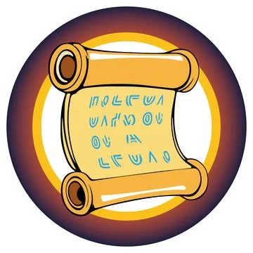 Cartoon ancient parchment scroll, old papyrus rolls. Ilustração Stock