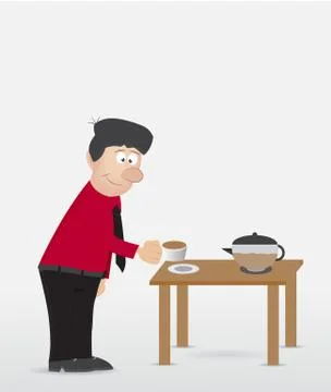 Cartoon and coffe Illustrazione stock