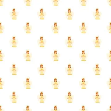 Cartoon angel seamless pattern for religious christmas designs Ilustração Stock