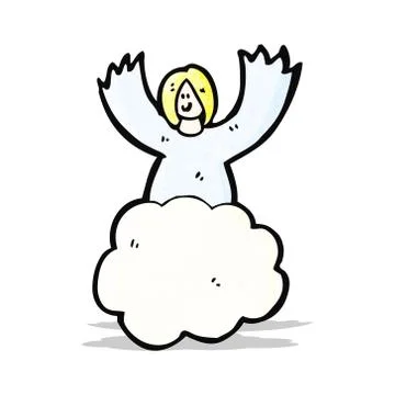 Cartoon angels in heaven Stock Illustration