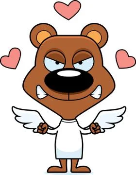 Cartoon Angry Cupid Bear Stock Illustration