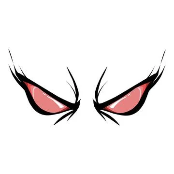 Cartoon angry expression eye design on a white background. Perfect for stic.. Stock Illustration
