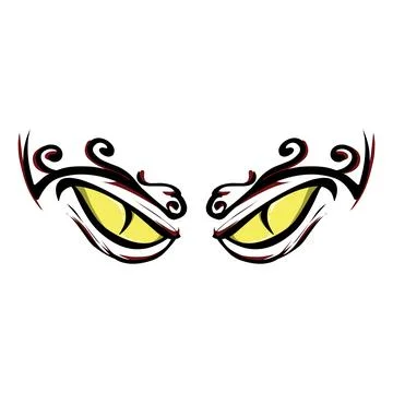 Cartoon angry expression eye design on a white background. Perfect for stic.. Stock Illustration