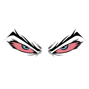 Cartoon angry expression eye design on a white background. Perfect for stic.. 스톡 일러스트
