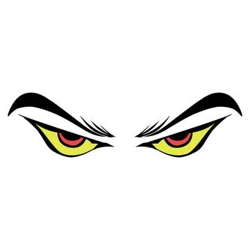 Cartoon angry expression eye design on a white background. Perfect for stic.. Stock Illustration