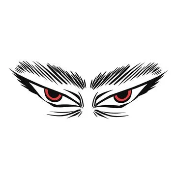 Cartoon angry expression eye design on a white background. Perfect for stic.. Ilustração Stock