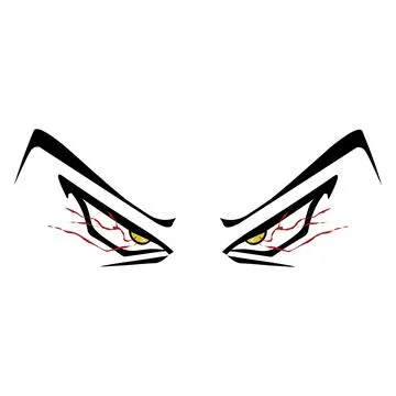 Cartoon angry expression eye design on a white background. Perfect for stic.. Stock Illustration