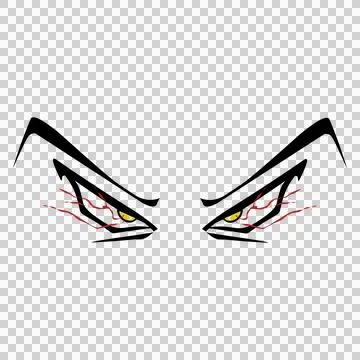 Cartoon angry expression eye design with transparent background. Perfect fo.. Illustrazione stock
