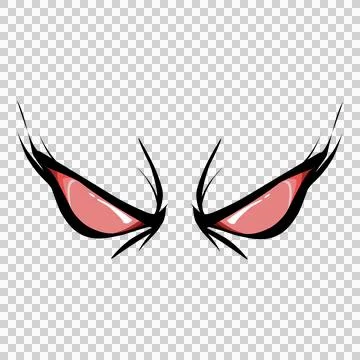 Cartoon angry expression eye design with transparent background. Perfect fo.. Stock Illustration