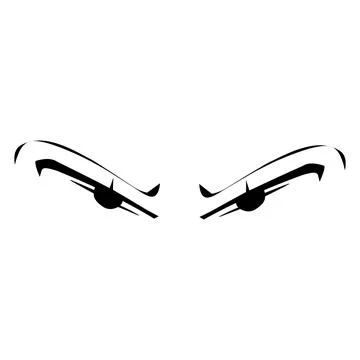Cartoon angry expression eye design on a white background. Perfect for stic.. Stock Illustration