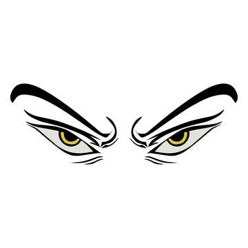 Cartoon angry expression eye design on a white background. Perfect for stic.. Stock Illustration
