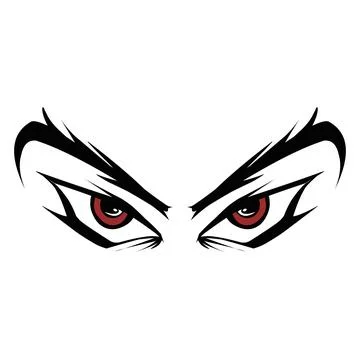 Cartoon angry expression eye design on a white background. Perfect for stic.. Stock-Illustration