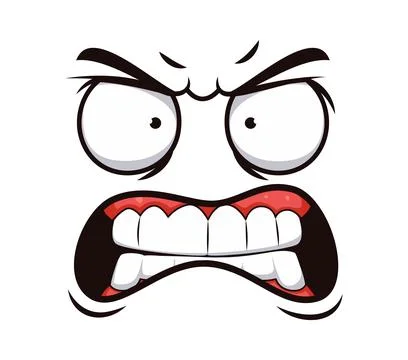 Cartoon angry face expression emoji Stock Illustration