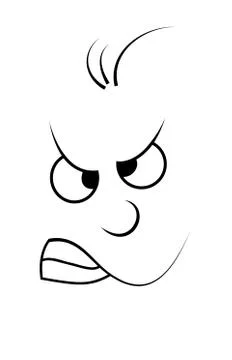 Cartoon angry face vector symbol icon design. illustration isolated on white  Stock-Illustration