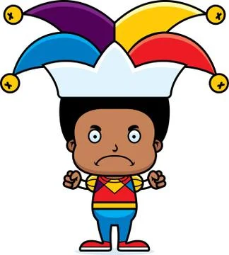 Cartoon Angry Jester Boy Stock Illustration