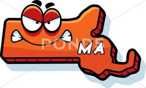 Cartoon angry massachusetts Stock Illustration