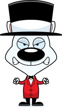 Cartoon Angry Ringmaster Kitten Stock Illustration