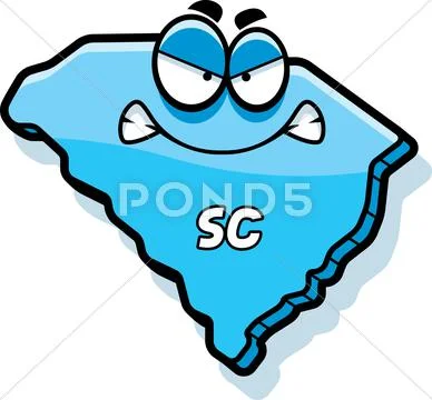 Cartoon angry south carolina Stock Illustration