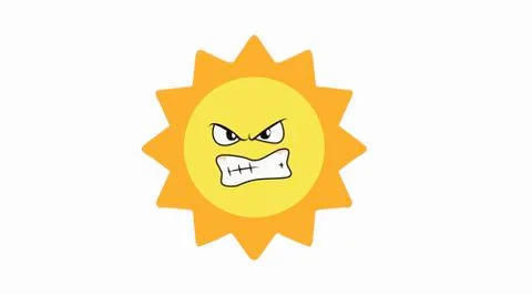 Cartoon Angry Sun Stock Illustration