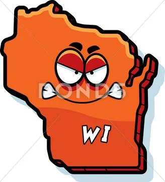 Cartoon angry wisconsin Stock Illustration