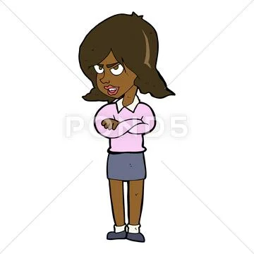 Cartoon angry woman Stock Illustration