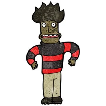 Cartoon angst man Stock Illustration