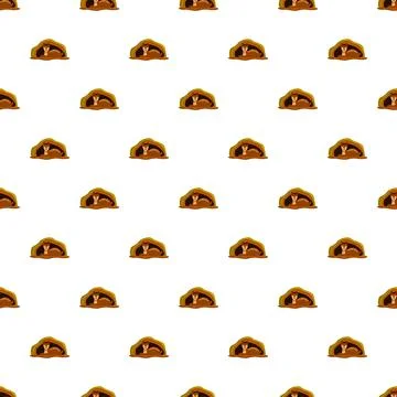 Cartoon animal den repeating pattern on white background 스톡 일러스트