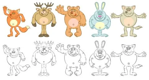 Cartoon animals Stock-Illustration