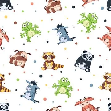 Cartoon animals pattern Illustrazione stock