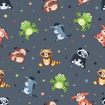 Cartoon animals pattern Stock Illustration