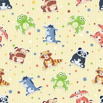 Cartoon animals pattern Stock Illustration