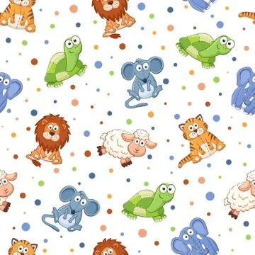 Cartoon animals pattern Stock Illustration