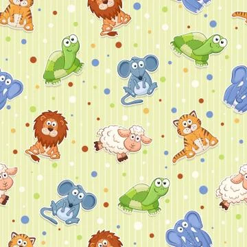 Cartoon animals pattern イラスト素材