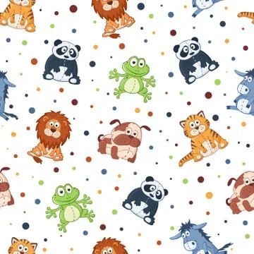 Cartoon animals pattern Illustrazione stock