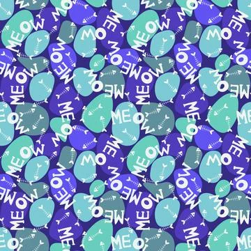 Cartoon animals seamless cats pattern for wrapping paper and fabrics Stock Illustration