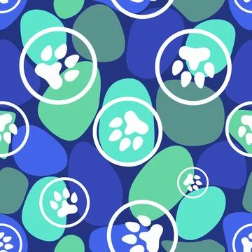 Cartoon animals seamless cats pattern for wrapping paper and fabrics Stock Illustration
