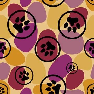 Cartoon animals seamless cats pattern for wrapping paper and fabrics Stock Illustration