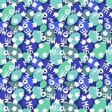 Cartoon animals seamless cats pattern for wrapping paper and fabrics Stock Illustration