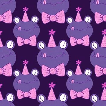 Cartoon animals seamless frogs pattern for wrapping paper and fabrics and kid 스톡 일러스트