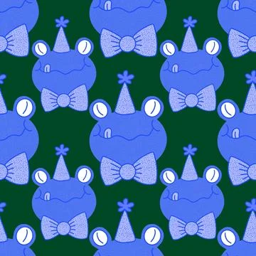 Cartoon animals seamless frogs pattern for wrapping paper and fabrics and kid 스톡 일러스트
