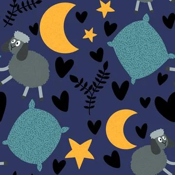 Cartoon animals seamless sheep pattern for wrapping paper and fabrics イラスト素材