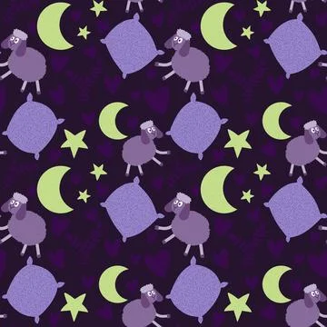 Cartoon animals seamless sheep pattern for wrapping paper and fabrics Stock Illustration