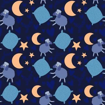 Cartoon animals seamless sheep pattern for wrapping paper and fabrics イラスト素材