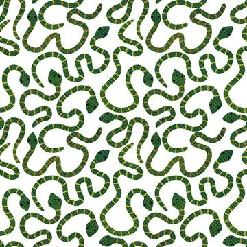Cartoon animals seamless snake pattern for wrapping and kids new 2025 year イラスト素材