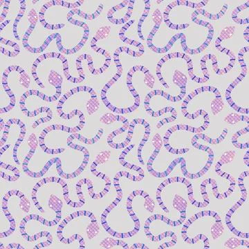 Cartoon animals seamless snake pattern for wrapping and kids new 2025 year Stock Illustration