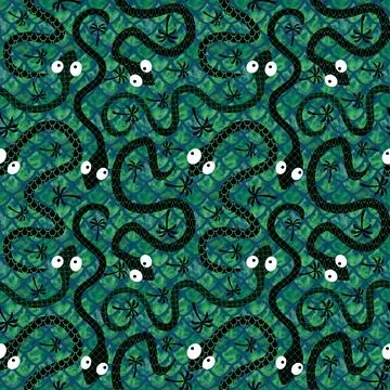 Cartoon animals seamless snake pattern for wrapping and kids new 2025 year イラスト素材