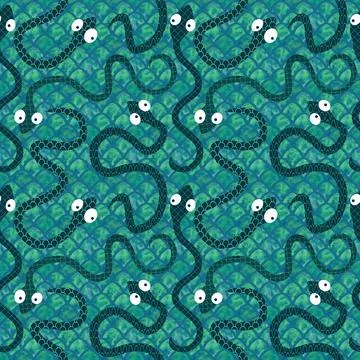 Cartoon animals seamless snake pattern for wrapping and kids new 2025 year 스톡 일러스트