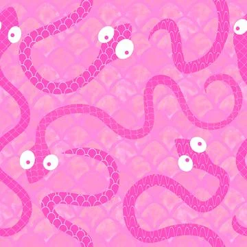 Cartoon animals seamless snake pattern for wrapping and kids new 2025 year Illustrazione stock
